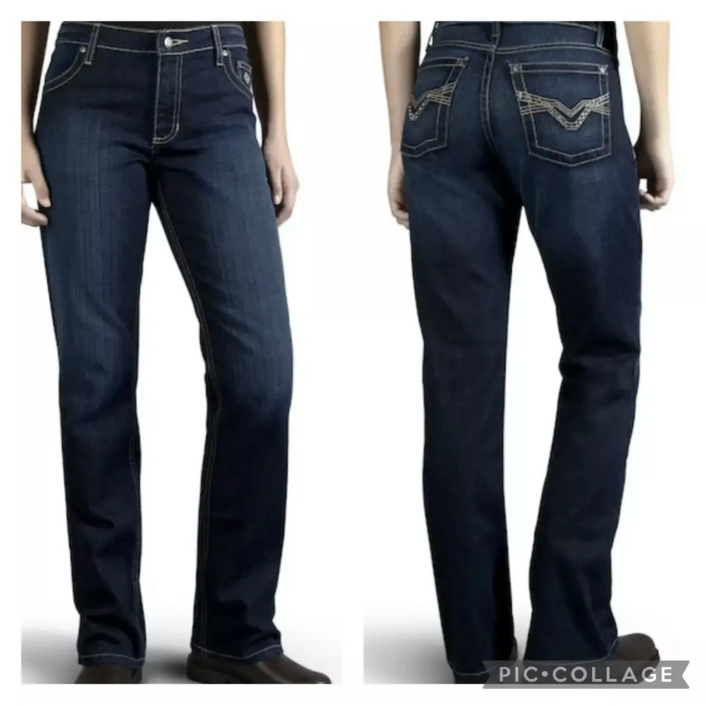 Harley Davidson HD Jeans Women's Rhinestone Mid Rise Bootcut Stretch Blue Sz 10